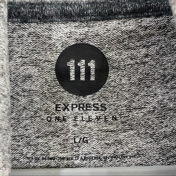 Express 111 Gray Heathered Drawstring Cowl Neck Hoodie Sz L - Picture 4 of 7